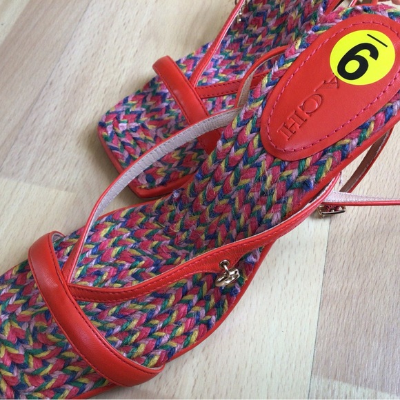 Coach Kaia Poppy Strappy Leather Sandal Rainbow - Picture 15 of 16